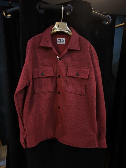 کت فوتر کوبیده قرمز اناری خاص و ضخیم استایل اولد مانی آزاد باکسی