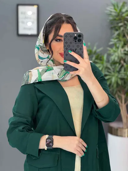 مانتو لینن آستین پاگن دو جیب