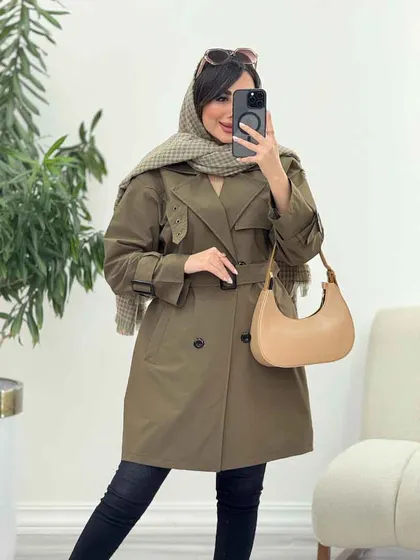 بارانی ژیله پرچ دار