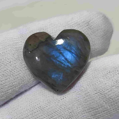 نگین طبیعی لابرادوریت تراش قلب