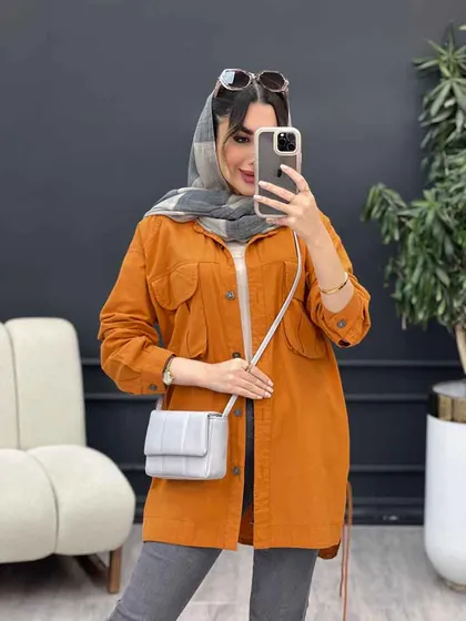 مانتو لینن جیب پیله بند دار
