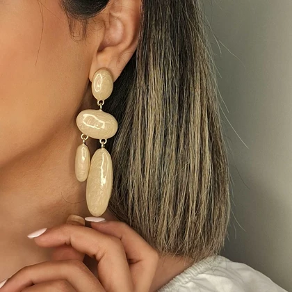 گوشواره آویز طرح انتزاعی رنگ نود کد 3777