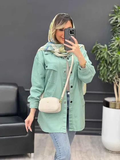 مانتو کتان مداد رنگی