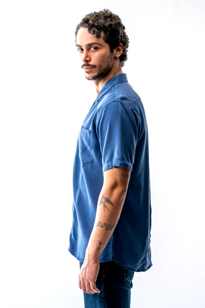 پیراهن آستین کوتاه دوجیب یقه انگلیسی مردانه