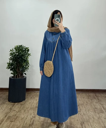 پیراهن مانتویی جین پرسا 1