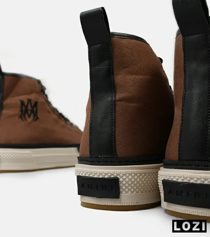 کفش اسنیکرزساق‌دار قهوه ای Amiri Simple مدل 5009