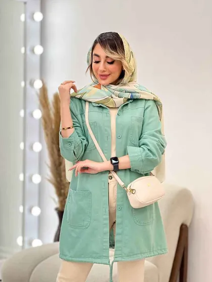 مانتو جین رنگی پایین گت آوا
