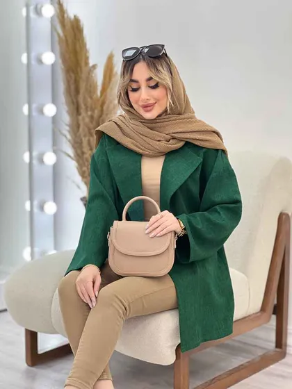 مانتو کتی دو دکمه جیب نما