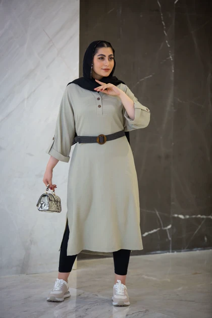 مانتو لوئیز جودون بلند یقه دلبری