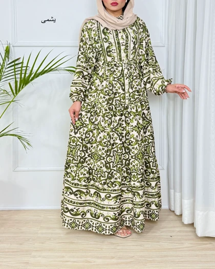 پیراهن ساحلی بلند زنانه کاشی کد 846