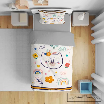 روتختی کودک طرح گربه و رنگین کمان کد 103900