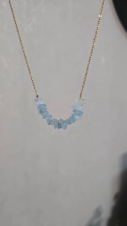 گردنبند و دستبند سنگ آکوامارین اصل