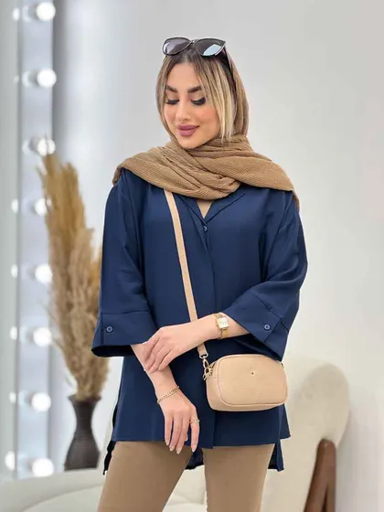 مانتو جلو دکمه بغل چاک