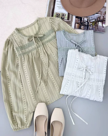 شومیز کتان نخ چهار رنگ کد 4818