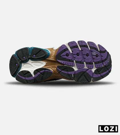 کفش کتانی مردانه و زنانه بنفش سبز طلایی Saucony pro grid omni 8 مدل 8898