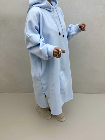 پیراهن بلند کلاه دار