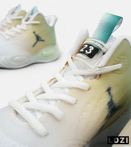 کتانی نیم ساق مردانه سفید لیمویی سبز Nike air jordan 23