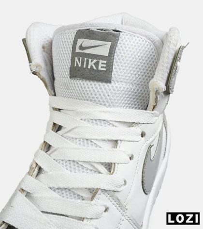 کفش کتانی مردانه و زنانه ساق‌دار سفید طوسی قرمز NIKE jordan 1 مدل 8344