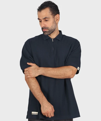 تیشرت نیم زیپ مردانه لش 4208