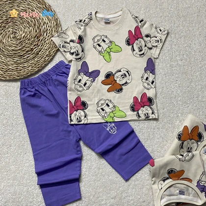 تیشرت ساپورت دخترانه اردک و میکی 2 تا 7 سال