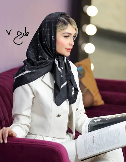 روسری ابریشم توییل مشکی 4199