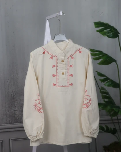 شومیز لینن گلدوزی زنانه 0853