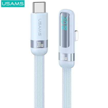کابل تایپ سی به لایتنینگ یوسامز USAMS مدل US-SJ652 توان 30 وات 1.2 متر