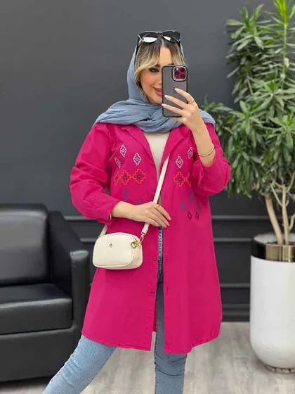 مانتو لینن طرح لوزی