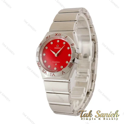 ساعت امگا کانسلیشن زنانه صفحه قرمز ایندکس نگین Omega-5230-L