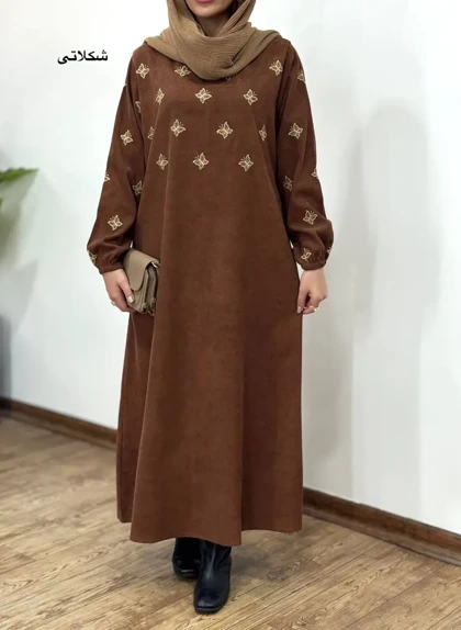 پیراهن مانتویی گلدوزی پری