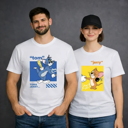 تیشرت ست دو نفره طرح تام و جری Tom and Jerry کد 02