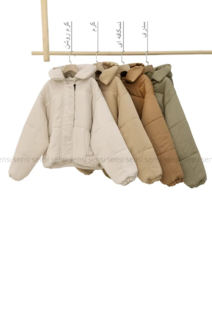 کاپشن کوتاه کتان کج راه کد1004770