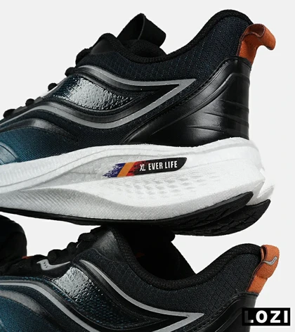 کفش کتانی مشکی آبی Saucony Ride Review v.2 مدل 7395