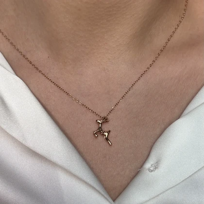 گردنبند گوزن رزگلد