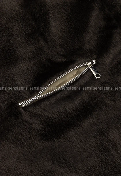 کراپ کت جلو زیپ پوست کد1005195