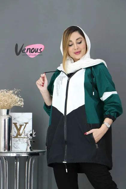 مانتو ترکیبی جلو زیپ
