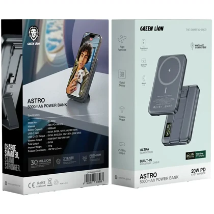 پاور بانک 5000 وایرلس گرین لاین Green Lion مدل GL-PX58 توان 15 وات