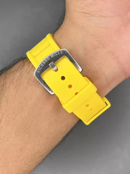 ساعت مچی ریچارد میل صفحه اسکلتون بند رابر زرد Richard Mille
