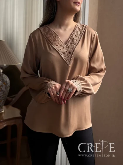 شومیز یقه هفت گیپور