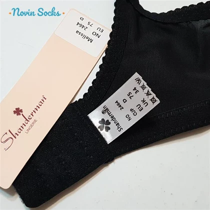 ست شورت و سوتین زنانه شاندرمن مدل فنردار گیپور گل‌دار کد 5080-2464-04