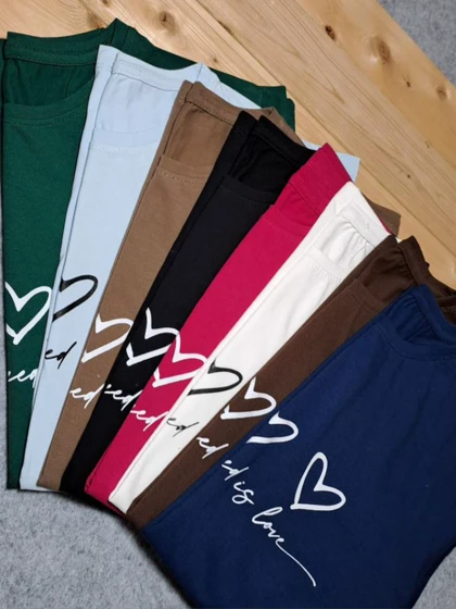 تیشرت نخی سه قلب