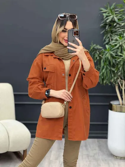 مانتو کتان مداد رنگی