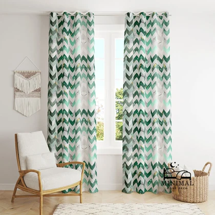 پرده اسپرت طرح هندسی مدل W4816