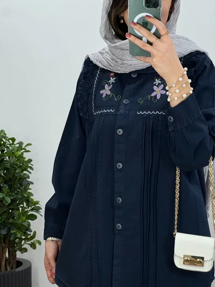 مانتو لینن گلدوزی پوپک (ارسال رایگان)