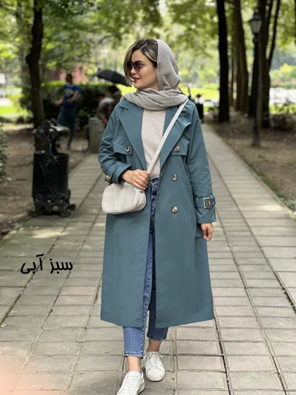 بارانی بلند چهاردکمه