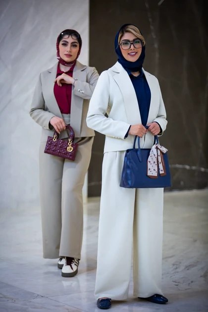 مانتو شلوار یقه e شالدار