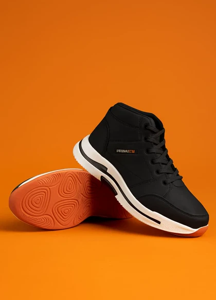 کفش ساق‌دار مردانه مشکی مدل EMTO ویژه