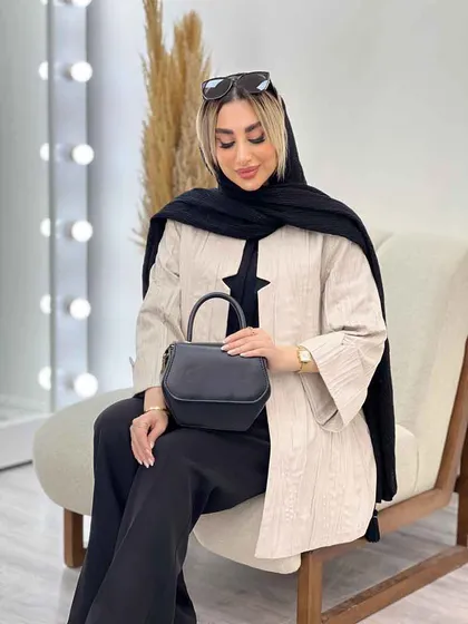 مانتو یقه چاک آستین پاکتی