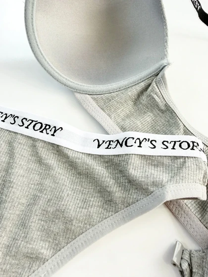 ست شورت و سوتین فنر دار کبریتی جلو باز شو بند نوشته Vencys story