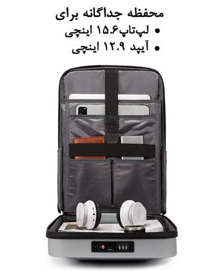 کیف کوله پشتی لپ تاپ 15.6 اینچ ضد سرقت اورجینال بنج BANGE 7682